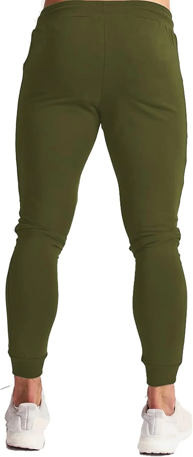 Wangdo Men's Joggers Sweatpants Gym Training Workout Pants Slim Fit with Zipper Pockets