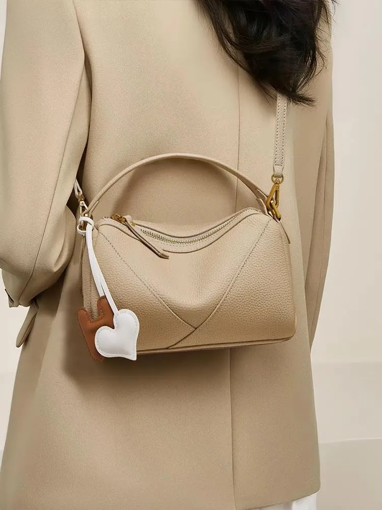 Women's Genuine Leather Pillow Bag Shoulder Crossbody Underarm Bag Handbag Versatile Chic Stylish Hobo Vintage Pendant