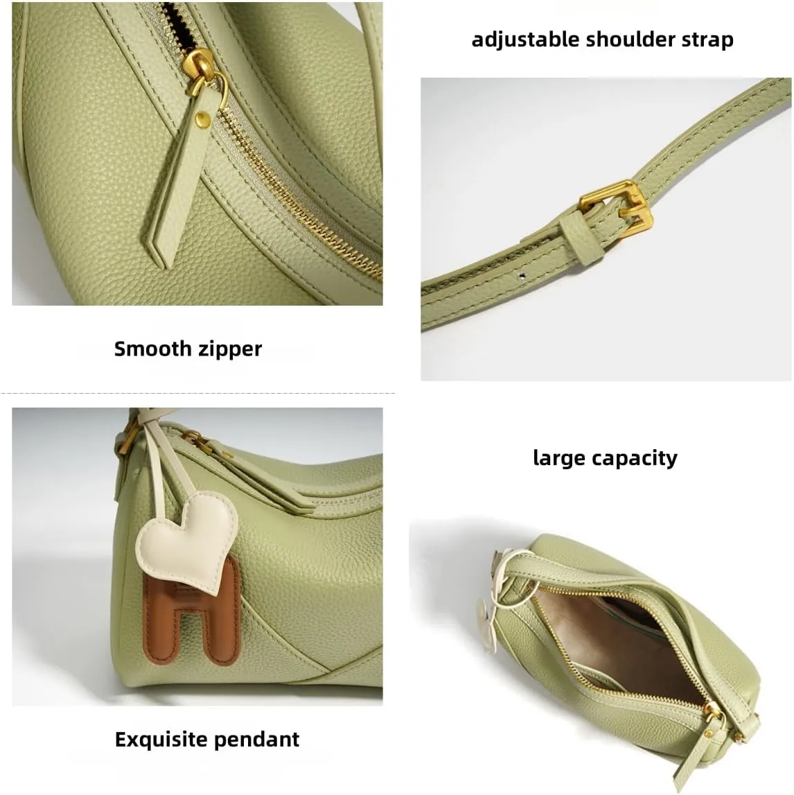 Women's Genuine Leather Pillow Bag Shoulder Crossbody Underarm Bag Handbag Versatile Chic Stylish Hobo Vintage Pendant