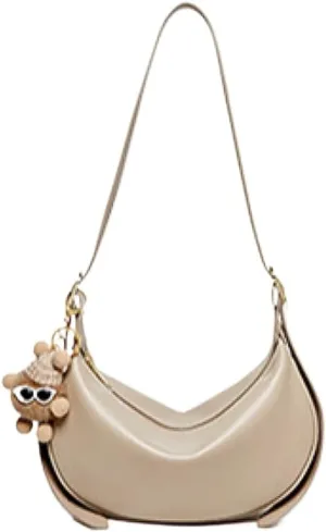 Women's Leather Shoulder Crossbody Bag Handbag Clutch Crecent Underarm Armpit Dumpling Pillow Bag Versatile Stylish Casual
