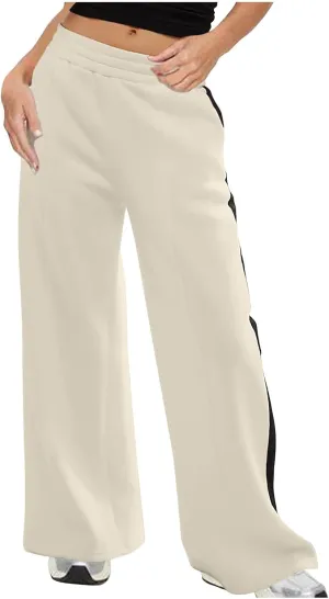 Women's Pants Baggy Sweatpants Wide Leg High Waist Sweatpants Casual Palazzo Pants Plus Size Loose Trousers Comfy Pant