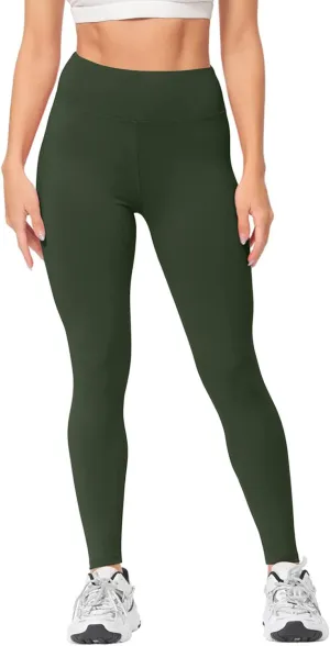 Women's Workout Yoga Pants Solid Color High Waist Stretch Leggings Trendy Slim Fit Running Athletic Trousers