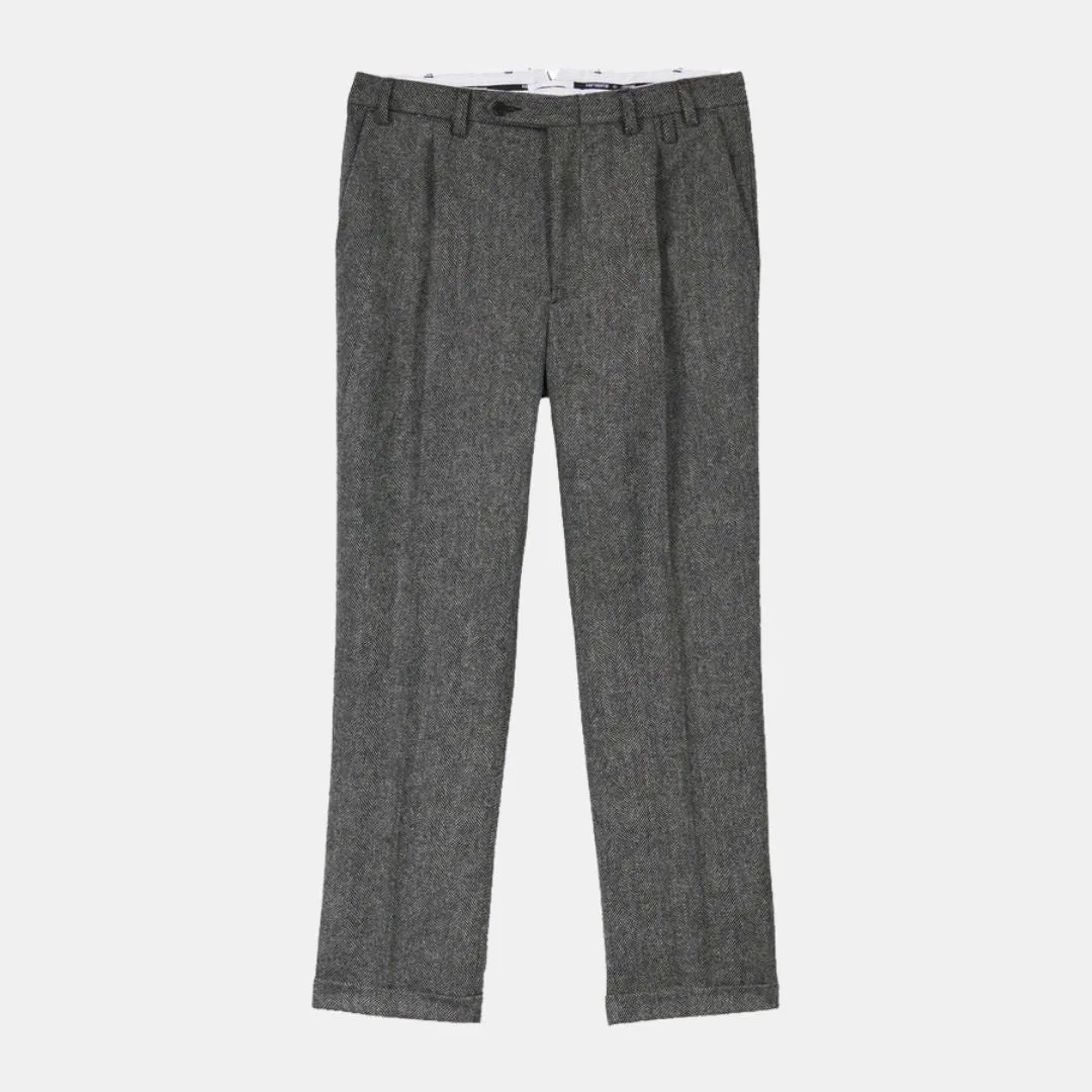 Wool Herringbone Trousers