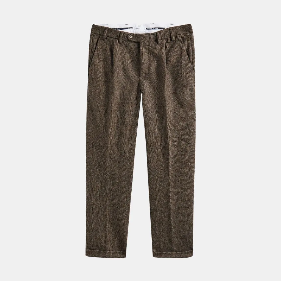 Wool Herringbone Trousers