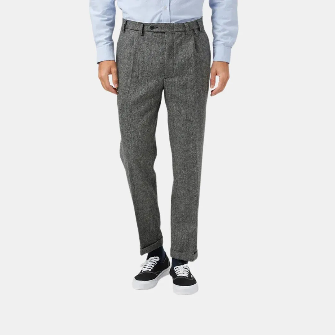 Wool Herringbone Trousers